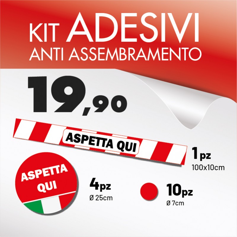 Kit adesivi antiassembramento covid19