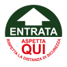 Adesivo covid-19 entrata distana di sicurezza