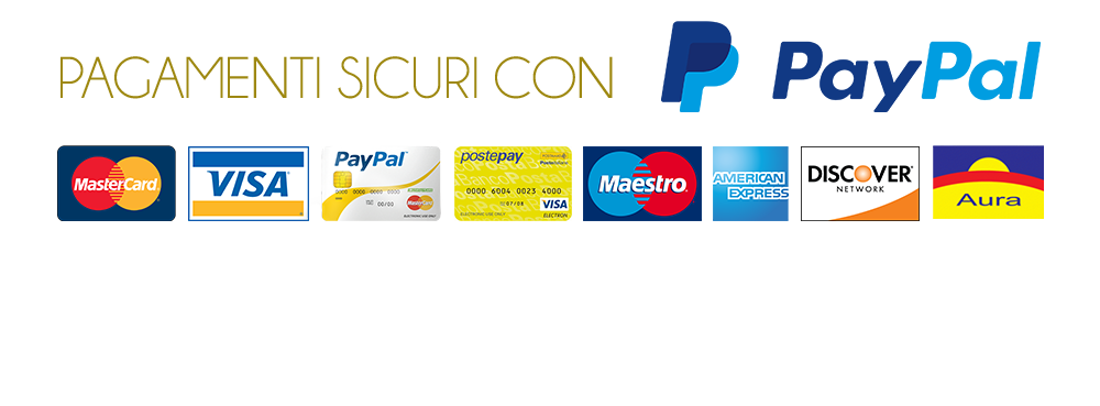 Pagamenti sicuri SSL con Paypal bonifico o contrassegno